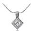 Prong Set Princess diamond with side stone Pendant Setting in 14K White Gold